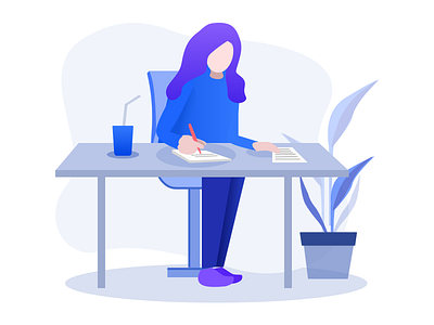 Working in the office illustration ui design visual design