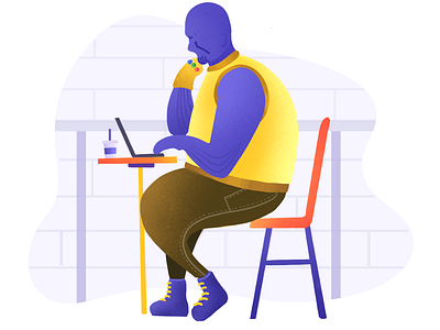 Thanos in Coffee Shop avangers character character design concept graphic design illustration thanos visual design