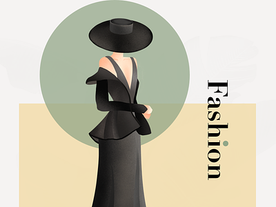 Lady in Black character design concept fashion graphic design illustration procreate ui design visual design