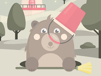 В Letter animal bear cartoon cute illustration