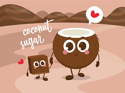 Coconut Sugar cartoon illustration