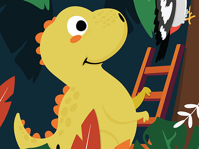 Д Letter alphabet cartoon character cute dino dinosaur illustraion