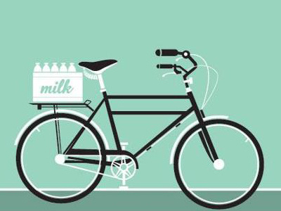 A Simple Bicycle 2 color bicycle duotone milk turquoise vector