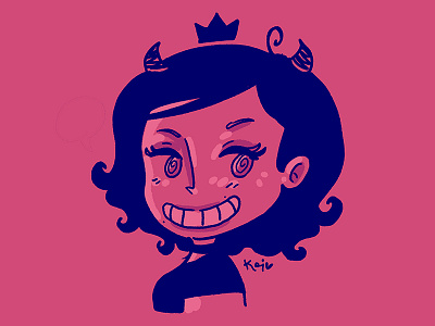 Demon King avatar character demon design girl illustration pink self