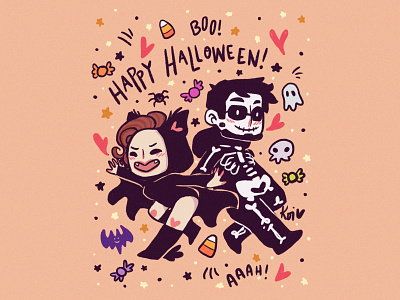 Happy All Hallows Eve! cute art halloween illustration spooks