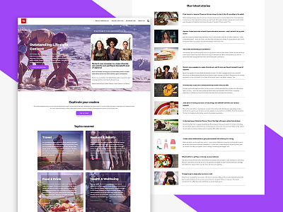 Lifestyle landing page association landing lifestyle media page press