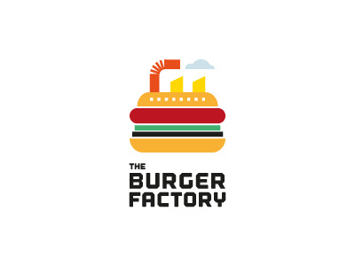 Burger Factory burger fast food glad head logo restaurant