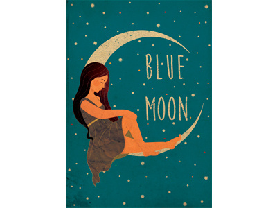 BTATO Bluemoon betato blue blue moon btato eliz girl melancholic moon sad starry night stars vector