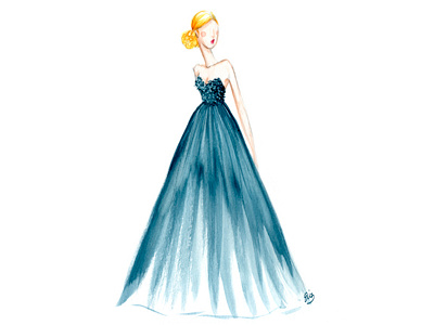 Blue Dress betato blonde bluedress btato eliz fashion fashiondesign illustration spark