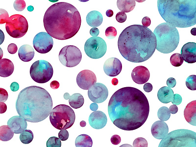 BTATO Bubbles Pattern acuarela azul betato blue btato bubbles eliz lila pattern patterndesign violet watercolor