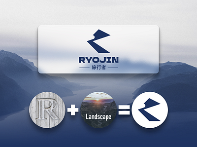Ryojin (traveler) branding design icon logo typography vector