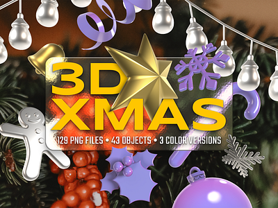 🌟 3D XMAS 🌟 3d 4k branding card christmas design festive gold graphic design holidays icon iridescent logo new year pearl png post silver winter xmas