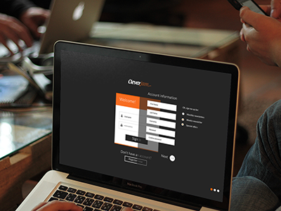 CleverJam | Register page flat design webdesign
