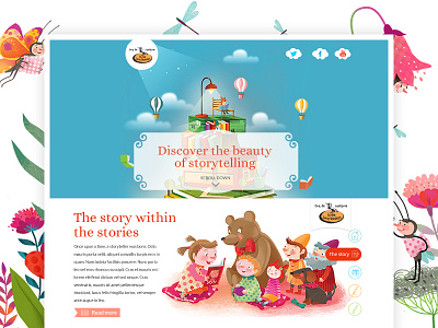 Homepage for children's book store books children homepage illustrations store webdesign