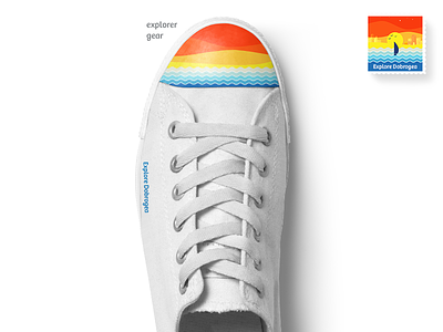 Explore Dobrogea - Branding preview branding colorful logo pattern sneaker stamp summer texture waves
