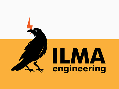 ILMA engineering crow design electric electrician electricity logo logo design logodesign logotype raven simple logo vector