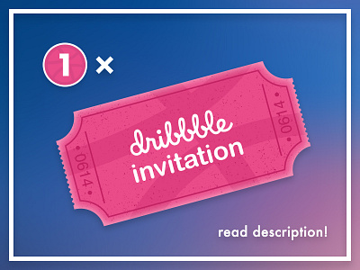 One invitation for a wannabe dribbbler! drafted dribbbler giveaway invitation invite invited ticket