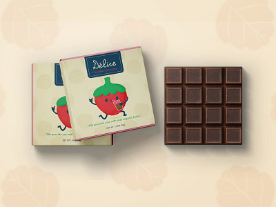 Chocolate Packaging Design childrens illustration chocolate bar cute strawberry