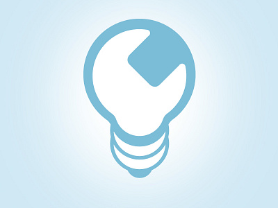 Wrenchbulb blue bulb flat icon light logo simple