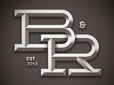 B&R Monogram b design graphic grayscale logo monogram noise r slab vignette
