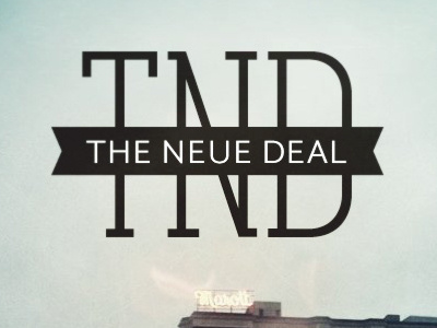 The Neue Deal 1 logo photo typography