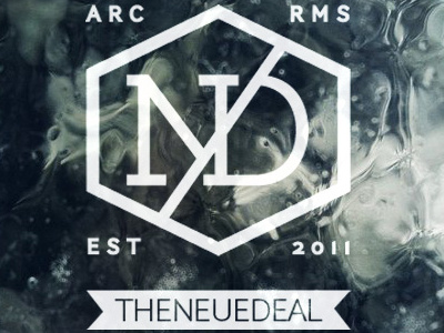 The Neue Deal Three logo photo typography