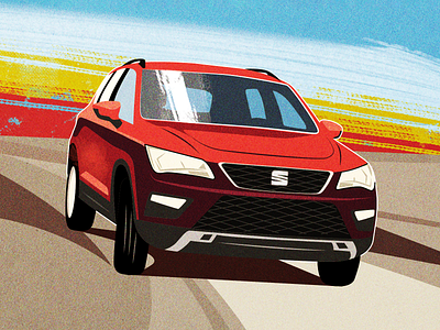 Ateca advertising car design digital illustration illustrator photoshop seat suv