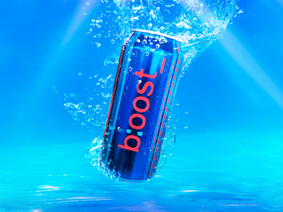 b:oost advertising boost composition design energy drink photo photoshop post social media water