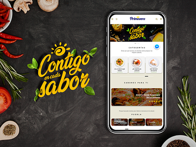 Contigo en cada sabor advertising design digital food logo mobile ui recipes ui ui design web design website