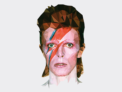 Bowie design digital illustration illustrator low poly portrait vector