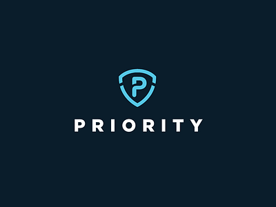 Priority brand branding design digital illustrator insurance logo shield