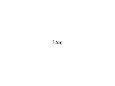 Italic Tag on White Background