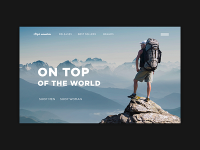 On Top of the World app branding design flat typography ui ux web