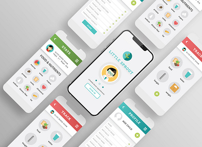 Little Sprout | Child Health Tracker App app branding design doctor food growth health health care icon iconography identity nutrients parent profile tracker ui user experience ux water weight