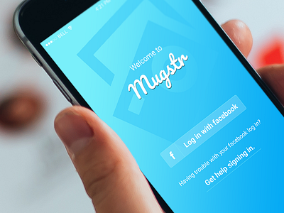 Mugster App Login Screen