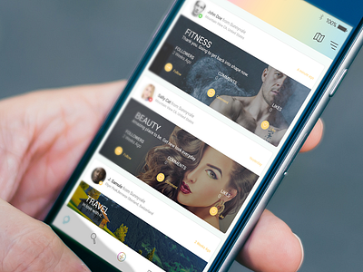Social, Travel App Feeds Screen UI