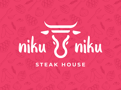 niku niku steak house rebound app beef branding bull design icon logo mascot meat restaurant steak steakhouse ui vector web