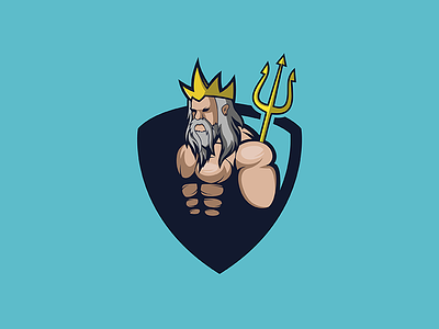 Poseidon Shield gods greek myth mythology ocean poseidon sea shield shield logo trisula