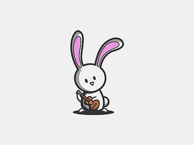 Bunny ukulele bunny cute guitar little mascot rabbit ukulele white