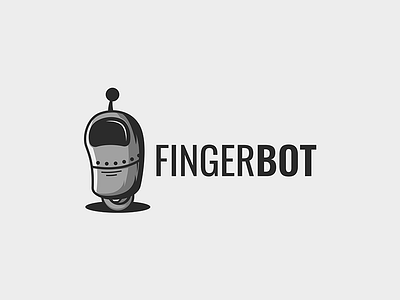 fingerbot character cute design icon illustration logo mascot retro robot vector