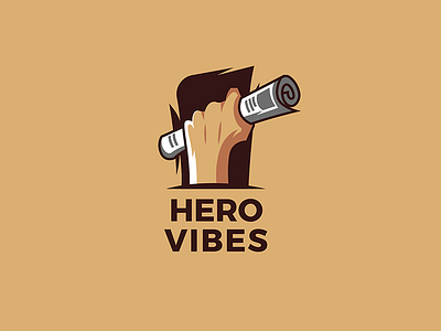 Hero vibes branding design hero icon illustration logo newspaper typography vector