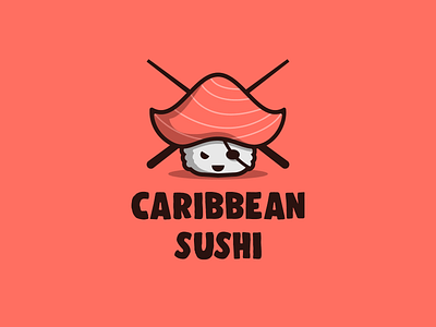 Caribbean Sushi branding character cute design icon illustration japanese logo mascot pirate sushi sushi roll