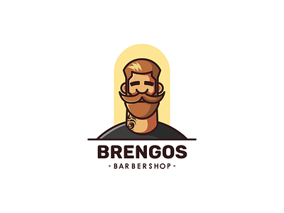 brengos barbershop barber barber logo barber shop branding character design icon illustration logo mascot moustache tattoo