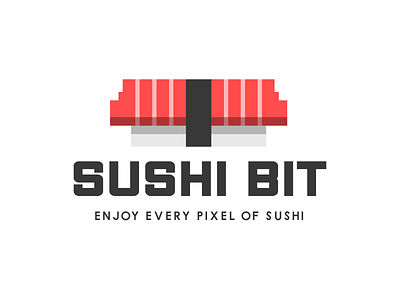 sushi bit branding cute design icon logo mascot pixel restaurant sushi sushi roll
