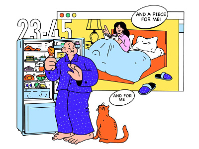 23:45 (2020) abstract cat character character design fridge home man procreate time ukraine web website woman work