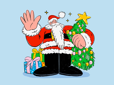 Весёлых праздников! character character design drawing illustration newyear office person santaclaus ukraine web work