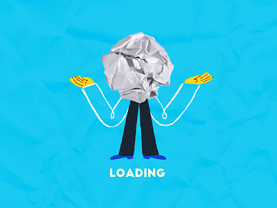 Loading... 2021 abstract character design computer crumbledpaper gif loading office person work