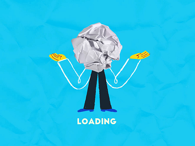 Loading... 2021 abstract character design computer crumbledpaper gif loading office person work