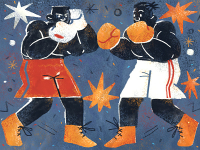 Boxers afro battle boxers boxing character illustration photoshop round sport ukraine