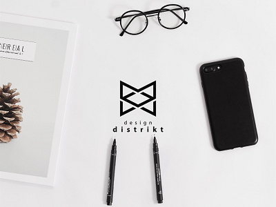 Design Distrikt Logo branding design edges flat flatlay identity logo minimal mockup shape simple visual identity